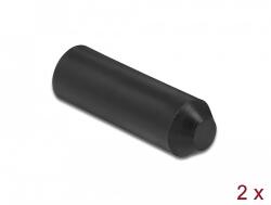 Delock 30 x 11 mm méretu lezáró vég belül ragasztó felülettel 2 db. fekete (19755)