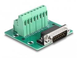 Delock D-Sub 15 tűs apa - Terminal Block DIN sínhez (66909) - dellaprint