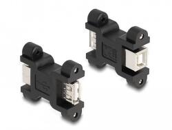 Delock USB 2.0 adapter A típusú anya-B típusú anyához csavaros csatlakozással (66076)