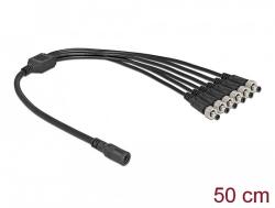 Delock DC megosztó kábel 5, 5 x 2, 1 mm 1 db. anya 6 db. apa csavarható (86591) - dellaprint
