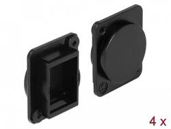 Delock D-típusú fedél fekete 4 db. (86504)