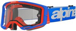 Alpinestars Vision 8 Wordmark motocrossz szemüveg kék-narancssárga, dupla antifog átlátszó plexivel