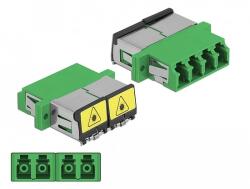 Delock LC optikai szálas csatlakozó Párosító lézervédő zárral / borítással Quad anya - LC Quad anya, (86902)