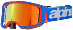 Alpinestars Vision 8 Wordmark motocrossz szemüveg kék-narancssárga, tükörpiros plexivel