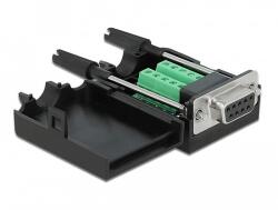 Delock Sub-D 9 tűs adapter anya - 10 tűs kapocstest házzal (66257)