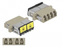 Delock LC optikai szálas csatlakozó Párosító lézervédő zárral / borítással Duplex anya - LC Quad any (86904)