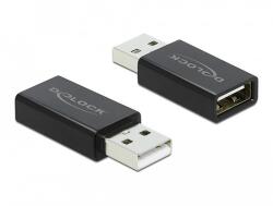 Delock USB 2.0 Adapter - A-típusú apa csatlakozó - A-típusú anya csatlakozó adat blokkoló (66529)