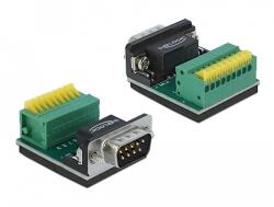 Delock Sub-D 9 tűs adapter apa - 9 tűs nyomógombos Terminal Block (66321)