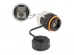 Delock Vízhatlan védőkupakkal ellátott kábel konnektor RJ45 anya - Cat. 6A LSA (86698)