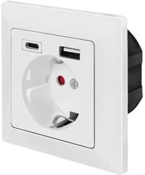 LogiLink Wall outlet 1 socket+ 1-port USB-A + 1port USB-C charger (PA0262)