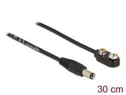 Delock 5, 5 x 2, 1 mm-es egyenáramú tápkábel a 9 V-os akkumulátor blokkolásához (86697)