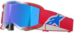 Alpinestars Vision 5 Corp motocross szemüveg piros-fehér-kék, tükörkék plexivel