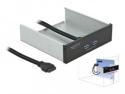 Delock 5.25 front panel 2 x SuperSpeed USB (USB 3.2 Gen 1) A-típusú porttal (61005)