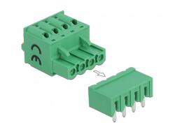 Delock 4 tűs, 5, 08 mm-es vízszintes hornyos PCB sorkapocs blokk csomag (66506)
