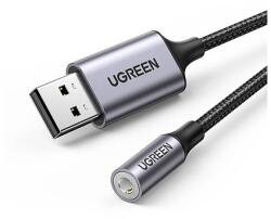 UGREEN CM477 audioadapter, USB-mini Jack 3.5 mm-es AUX, szurke (30757)
