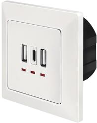 LogiLink Wall outlet with 2-port USB-A + 1-port USB-C charger (PA0254)