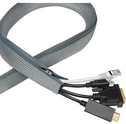 LogiLink Cable sleeve with zipper, OD: 20 mm, 1m, grey (KAB0071)