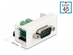 Delock Easy 45 Module D-Sub 9 tűs apa 10 tűs sorkapocs 22, 5 x 45 mm (81351)
