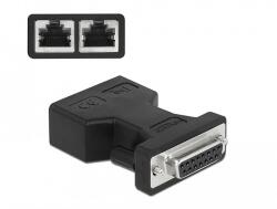 Delock D-Sub 15 tűs anya 2 db. RJ45 anya adapter (66806) - dellaprint