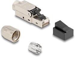 Delock RJ45 apa dugaszoló szerelvény Cat. 6A kábel borítással és por elleni fedéllel (87988)