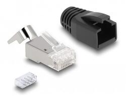 Delock RJ45 Moduláris csatlakozó feszültség mentesítővel Cat. 6A, Cat. 7 és hajlítás védővel 25 db (66903)