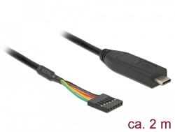 Delock USB Type-C 2.0 apa - LVTTL 6 tus anya átalakító 2, 0 m (63913)