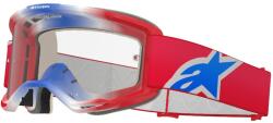 Alpinestars Vision 5 Corp motocross szemüveg piros-fehér-kék, átlátszó plexivel