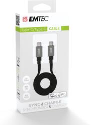 EMTEC USB-C Apa - USB-C Apa Töltőkábel 1. - 2 m, Fekete