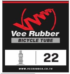 Vee Rubber 22x1, 5-1, 75 (37-47x489) kerékpár belső gumi, DV26 (26 mm hosszú szeleppel, dunlop)