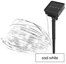 EMOS Napelemes LED fényfüzér, kültéri - hideg fehér (12 méter, 2.4 Watt), időzítővel (D3ZC01)