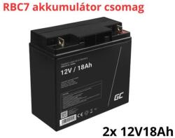 Green Cell APC RBC7 helyettesítő akkumulátor csomag (2x 12V 18Ah) (RBC7-RP)