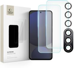 Üvegfólia Samsung Galaxy S24 FE - TECH-PROTECT Supreme - 2 db üvegfólia + 1db fekete keretes kamera védőkeret - graffistore