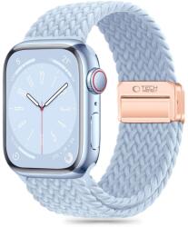 Apple Watch 6/7/8/9/10/SE (40 / 41 / 42 mm) okosóra szíj - Tech- Protect Nylonmag - világoskék szövet szíj - graffistore