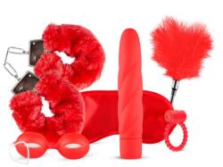 LoveBoxxx I love Red - vibrátoros kötöző szett (6 részes) - piros - erotikashow