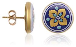  ZEMA Sivatag Aranya porcelán fülbevaló 9433-0010/BL