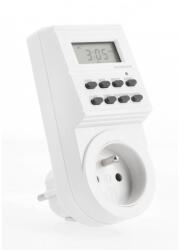 GTV PC-ELE724-00 24 órás/7 napos elektronikus programozható időzítő, max. 3500W, AC220-240V, 50/60Hz, IP20, fehér francia (PC-ELE724-00)