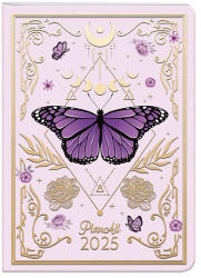 PLANALL Zsebnaptár PLANALL B/6 heti álló fehér lapos aranyozott Blue 2026 (21544) - papir-bolt