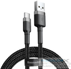 Baseus Cafule USB / USB-C töltő- és adatkábel, 2m, szürke/fekete - mobil-box