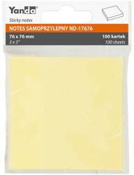 YANDA Öntapadós jegyzettömb YANDA 76x76 mm 100 lap sárga (150-1397) - papir-bolt