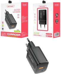VEN-DENS 30W USB-C Gyorstöltő hálózati töltő - Fekete