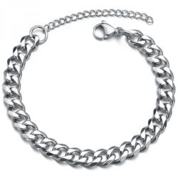 HARAHU Brățară pe mână TO-34837 - Argintie / 18+5cm / 3mm KP34837