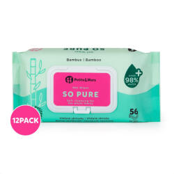 Petite & Mars So Pure Bambusz Biológiailag Lebomló Nedves Törlőkendő 12x56db (8596202008378)