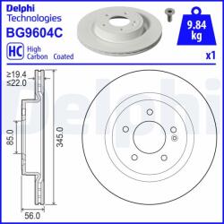 DELPHI Disc frana DELPHI BG9604C - automobilus