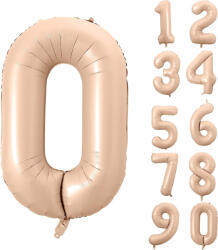 Partydeco Számos lufi 28" 72cm óriás karamell fólia szám, számjegy 0 (LUFI482971)