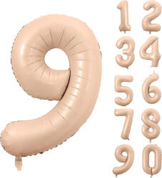 Partydeco Számos lufi 28" 72cm óriás karamell szám, számjegy 9-es (LUFI951574)