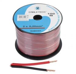 Cabletech Hangszórókábel 2 x 0, 20 mm CCA fekete - piros (100 m)