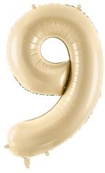 PartyDeco Balon din folie cifra aniversară 9 bej 72 cm