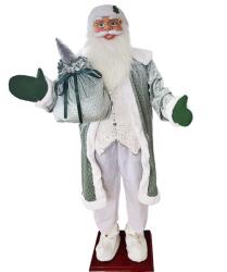Blaumann Mos Craciun muzical cu miscare lenta, culoare verde, dimensiune 180 cm, cu alimentare la priza, HH-456 (HH-456) Figurina