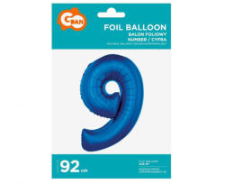 GoDan Balon folie sub forma de cifra, culoare albastra 92 cm GD624-9 Baloane folie Tip Cifra 9 (GD624-9)