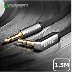 UGREEN Cablu audio Premium de 3.5mm ultra plat unghi 90 grade 8167661-14 UG001 Cabluri audio UGREEN Lungime 1.5 Metri Culoare Negru (UG001)